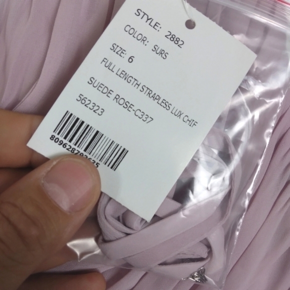 NWT Dessy Collection Vivian Diamond 2882 in suede rose $248 - Picture 4 of 6